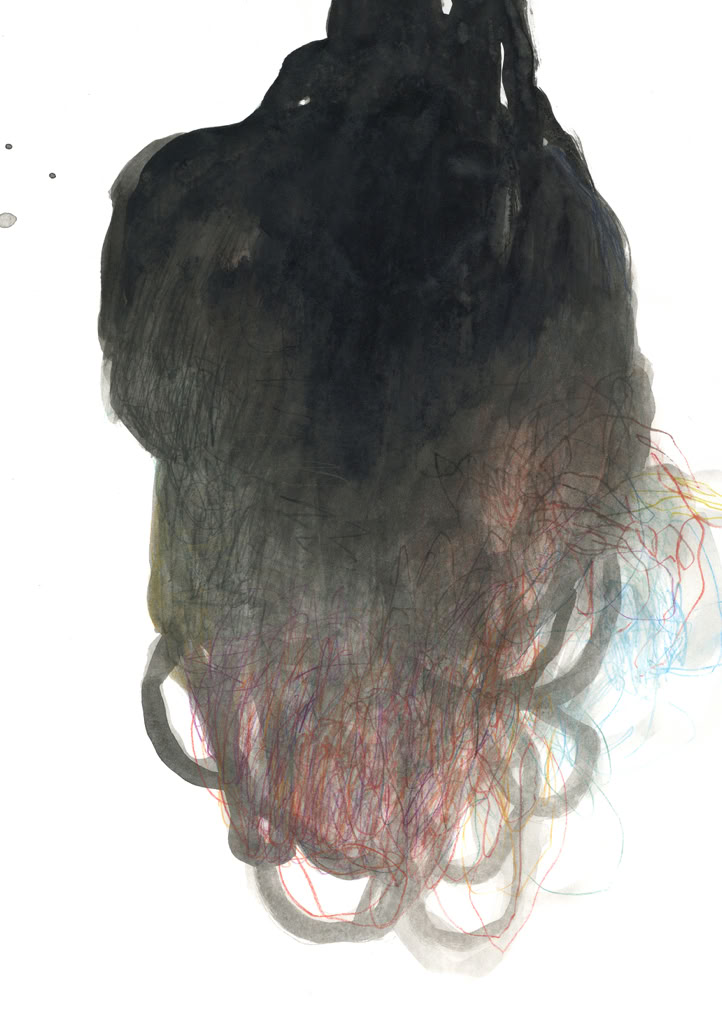 Peinture abstraite, encre de Chine, crayon sur papier, monotypie,  format 29,7 x 42 cm, 2023